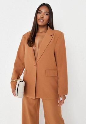 camel plus size blazer