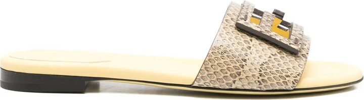 Fendi Snakeskin Leather Sandals