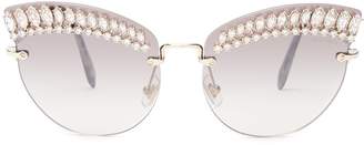 Miu Miu Crystal-embellished acetate cat-eye sunglasses