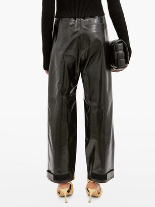 Bottega Veneta Adjustable-cuff Leather Trousers - Black