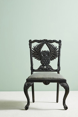 Anthropologie Handcarved Menagerie Owl Dining Chair By in Black
