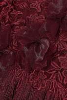 Thumbnail for your product : Marchesa Notte Fringed Tiered Appliqued Embroidered Tulle Dress