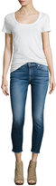 Thumbnail for your product : 7 For All Mankind The Ankle Skinny Jeans W/Raw Hem, Bright Indigo Stretch