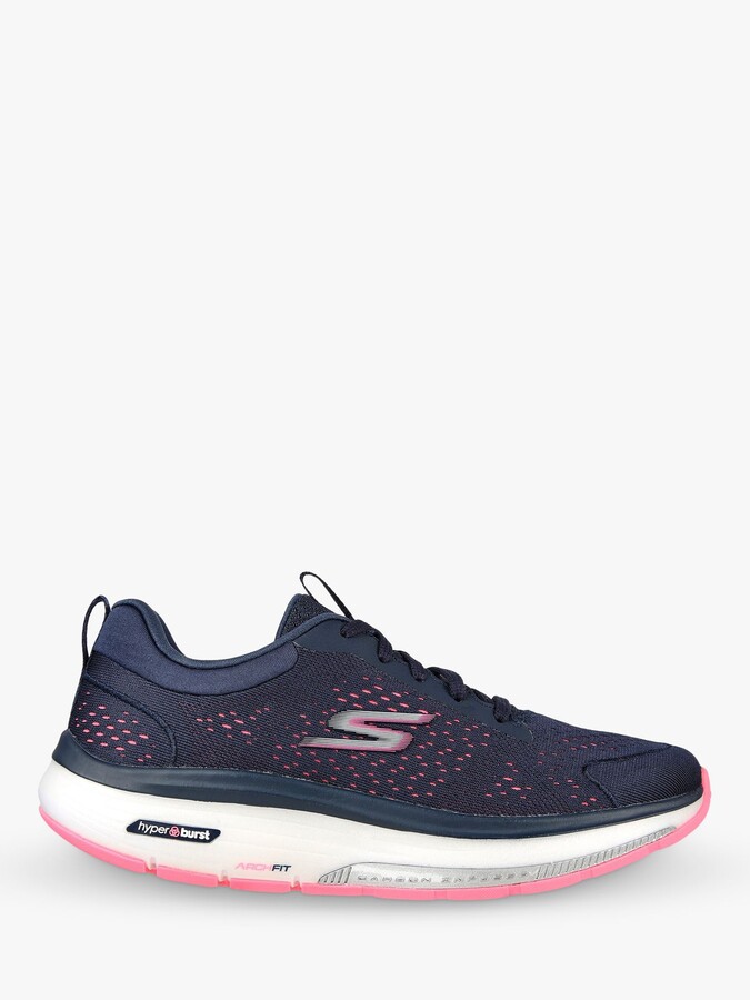 navy and pink trainers