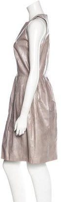 Lyn Devon Leather A-Line Dress