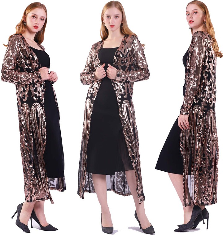 VJJ AIDEAR Women's Sequin Cardigan Summer Cover Up Dress Glitter