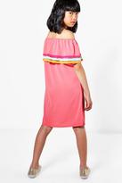 Thumbnail for your product : boohoo Girls Off The Shoulder Beach Dress