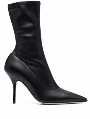 LISHAN Women's Stiletto Platform Black High Heel Ankle Boots for Women 