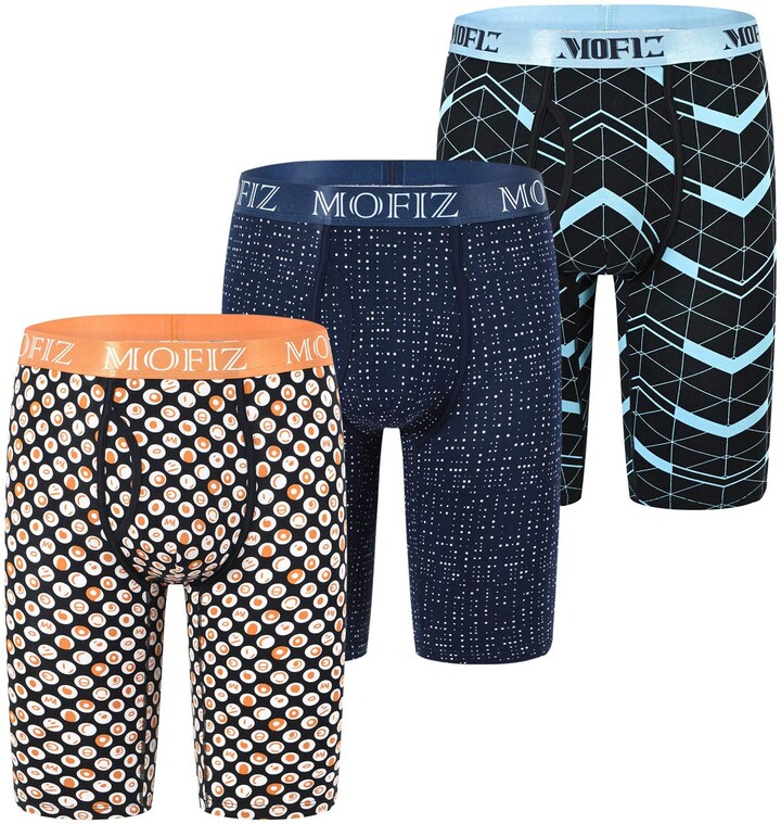 JINSHI Men's Bamboo Boxer Briefs Long Leg Comfortable Underwear