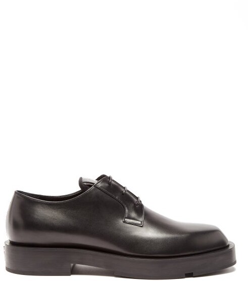 Givenchy Logo-plaque Leather Derby Shoes - Black - ShopStyle