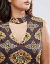 Thumbnail for your product : AX Paris Plus Dress With Cut Out Neckline In Scarf Print