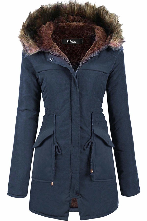dark blue winter coat