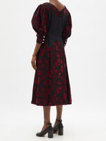 Thumbnail for your product : Chopova Lowena Taz Corset Flocked-cotton Midi Dress - Red Multi