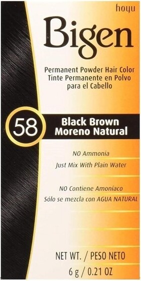 Bigen BIGENBlackBrown#58PermanentPowderHairColor|NoAmmonia|(0.21oz)