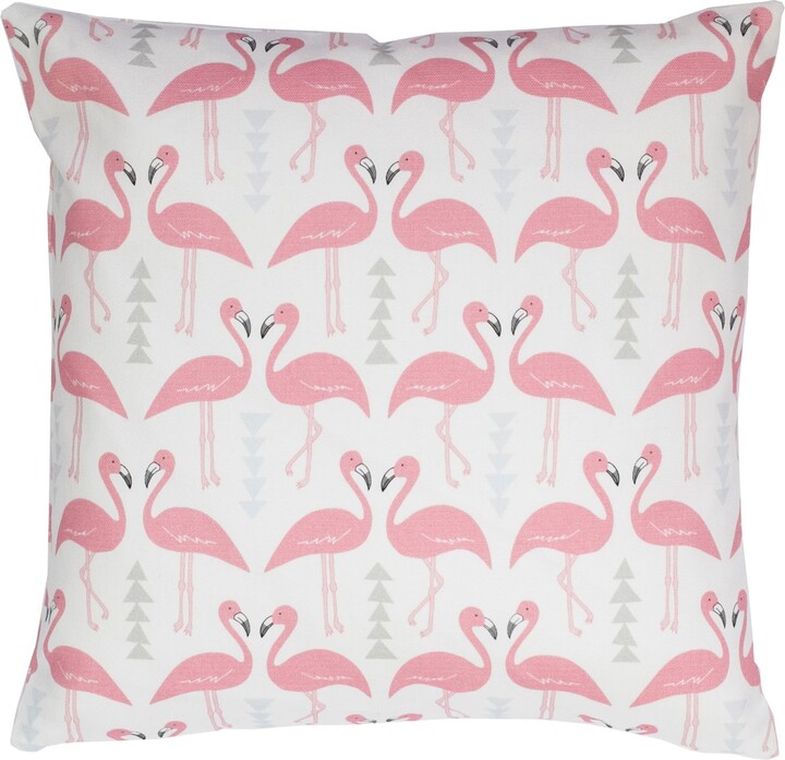 Rosa & Clara Designs Grey / Pink / Purple Flamingo Flourish Cushion White -  ShopStyle