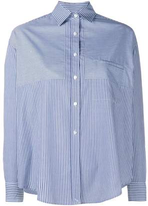 Vince Stripe Convertible Long Sleeve Shirt