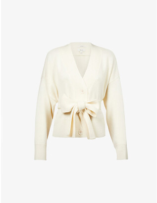 Oroton Relaxed-fit belted wool cardigan