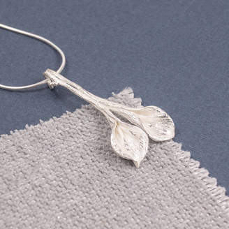 SUMMER AND SILVER Silver Calla Two Lily Pendant