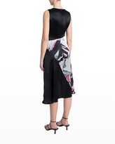 Thumbnail for your product : Santorelli Lara Gathered-Waist Silk Dress