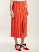 Thumbnail for your product : Proenza Schouler Textured-knit Midi Skirt - Red White