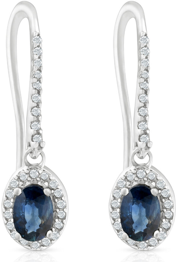 QA_ Women Ethnic Blue and White Porcelain Round Leaverback Earrings Jewelry La 