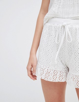 ASOS DESIGN shorts in summer cotton broderie