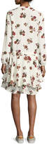 Thumbnail for your product : A.L.C. Rori Long-Sleeve Drop-Waist Floral-Print Silk Dress