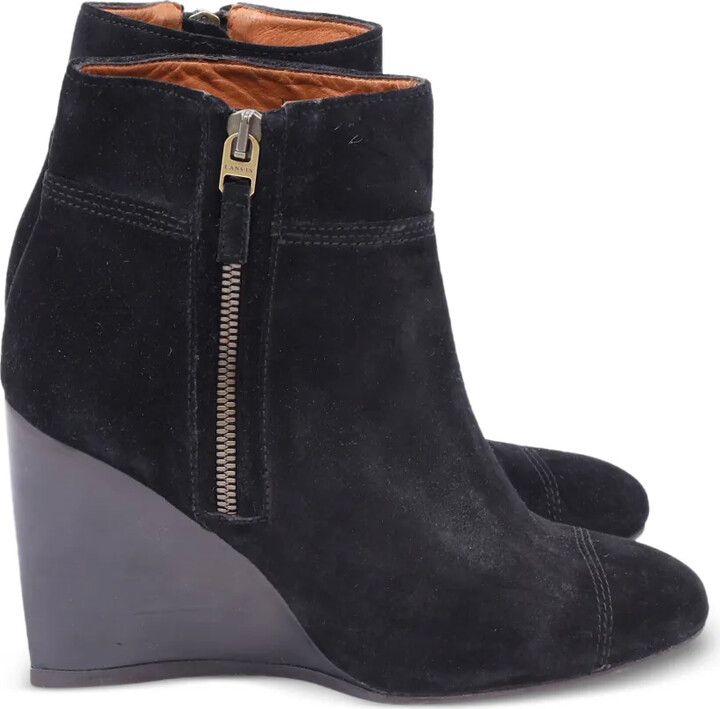 LANVIN Pre-Owned Almond-Toe Ankle Boots