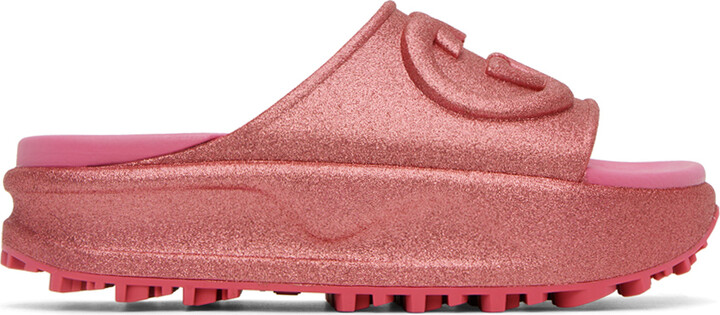 Pink Gucci Sparkle Shoes Womens Gucci Pink Glitter Interlocking G