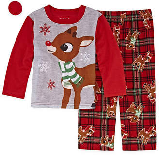 Asstd National Brand Rudolph The Red Nose Reindeer 2 Piece Pajama Set- Unisex Toddler