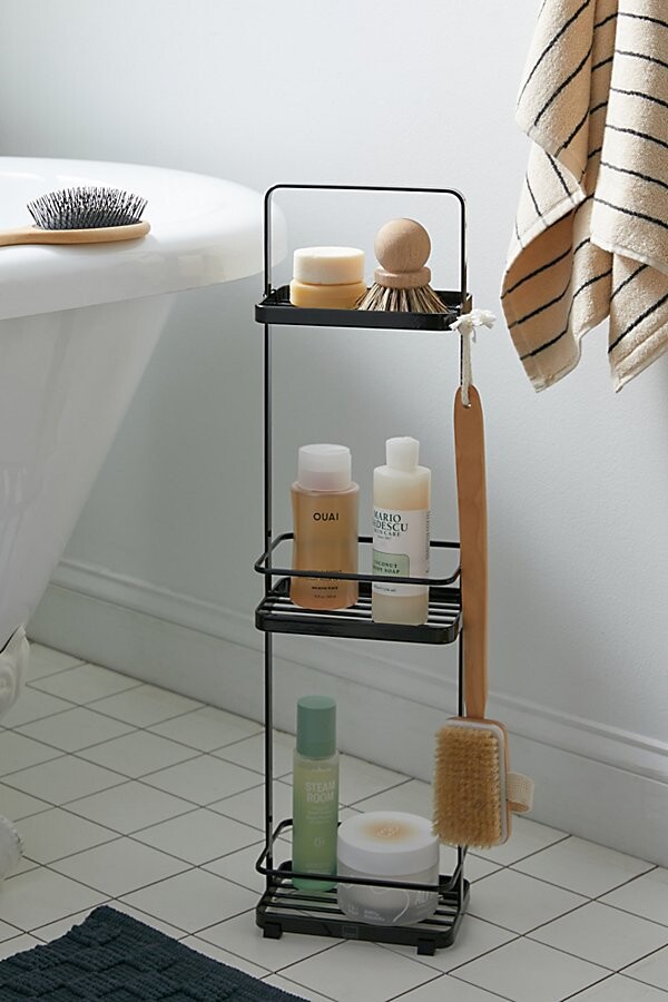 MDesign Plastic Shower Caddy Storage Organizer Basket with Handle, 2 Pack