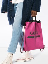 Thumbnail for your product : Gucci Pink Logo Print Leather Backpack