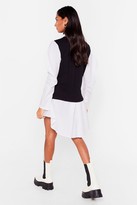 Thumbnail for your product : Nasty Gal Womens Jumper Vest and Puff Sleeve Shirt Dress - Black - M/L
