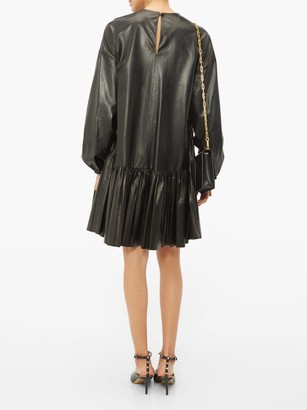 Valentino Tiered Leather Dress - Black