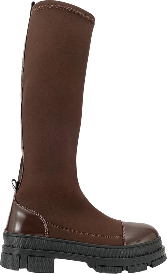 Brown Stretch Boots ShopStyle