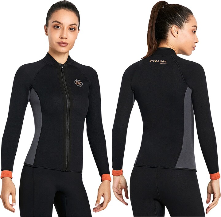 Joysummer 2mm Neoprene Wetsuit Top for Men Women Long Sleeve Wetsuit