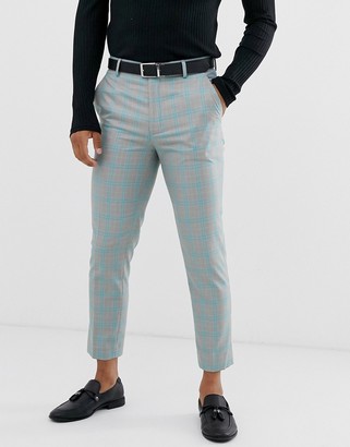 ASOS DESIGN skinny crop suit pants in colour pop grey check