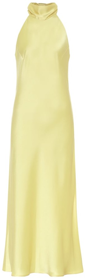 galvan sienna satin midi dress