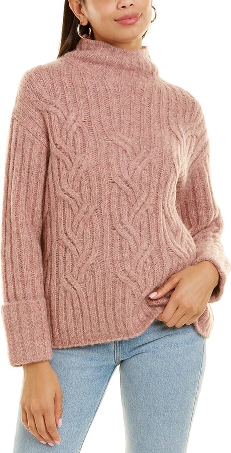 Vince oversized vneck micro cable knit sweater size large wool alpaca linen blen