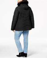 Thumbnail for your product : Celebrity Pink Juniors' Plus Size Faux-Fur-Trim Hooded Puffer Coat