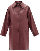 Thumbnail for your product : Kassl Editions Above Oil Coated Cotton-blend Trench Coat - Burgundy