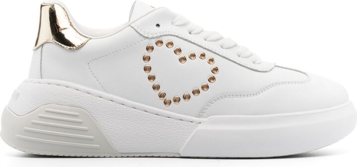 Love Moschino Heart Logo Leather Sneakers | ShopStyle