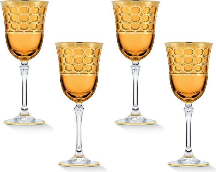 Cambridge 18 oz Gold Stainless Steel White Wine Glasses, Set of 4 - Gold
