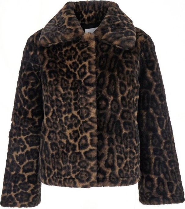 Apparis Leopard Print Faux Fur Jacket