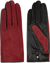 Thumbnail for your product : Agnelle Silk-lined suede and leather gloves