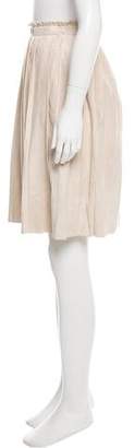 Agnona Pleated Suede Skirt w/ Tags