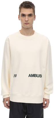 Ambush Print Cotton Jersey Crewneck Sweatshirt