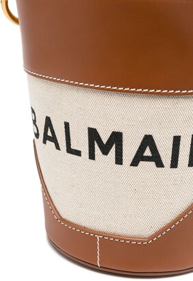 Balmain Saddler bi-material bucket bag