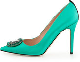 Thumbnail for your product : Sarah Jessica Parker Thea Satin Ornament Pump, Green