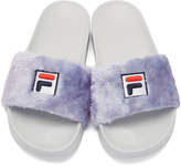 Thumbnail for your product : Baja East Purple and Grey Fila Edition Shearling Drifter Slides